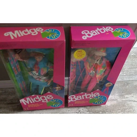 NEW IN BOXES VTG 1991 Ski Fun Barbie & Midge Dolls Mattel #7511 After Sky Party - Picture 5 of 15